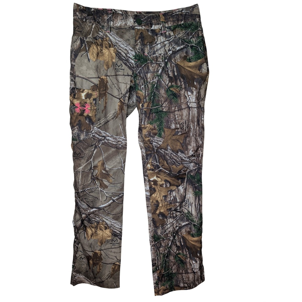 UNDER ARMOUR‎ Realtree Camo Cargo Pants Womens 6 Pink Y2K Gorpcore Utility